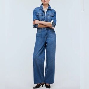 Madewell denim wide leg coverall jumpsuit